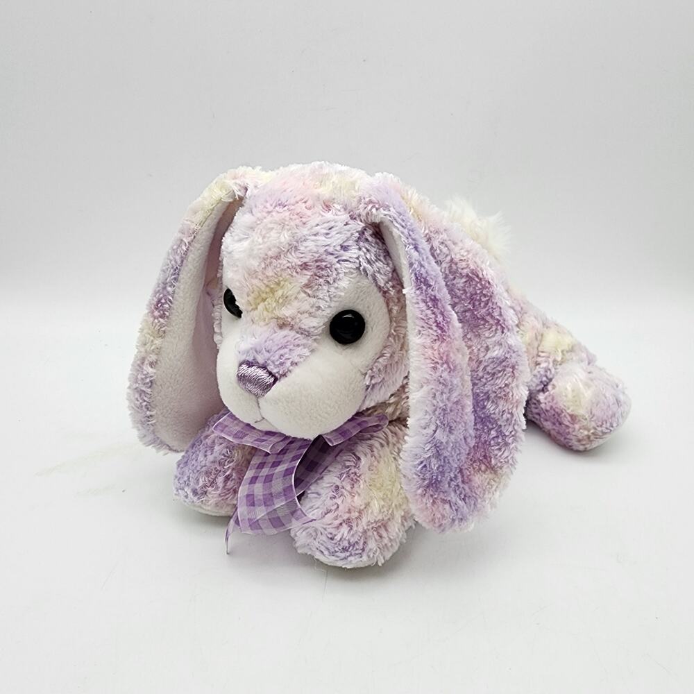 Vintage Walmart Floppy Bunny Rabbit Plush 10" Purple Threaded Nose Beanie Toy